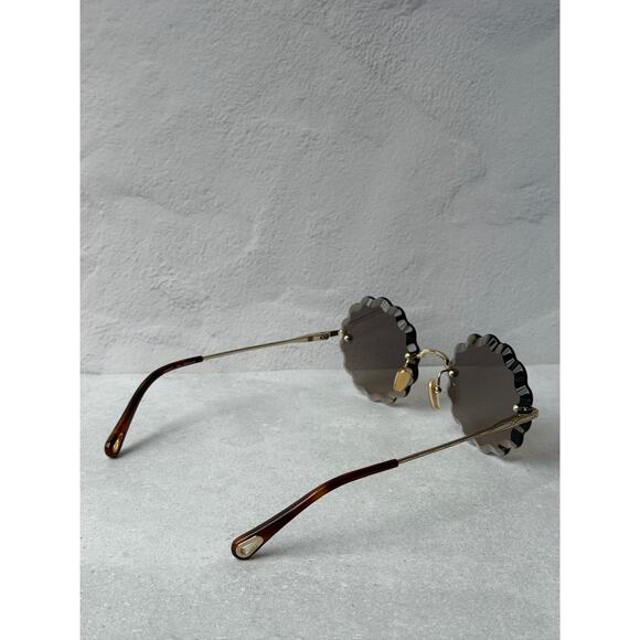 NEW Chloe CH0047S Rosie Scalloped Round Sunglasses in Brown main image 10